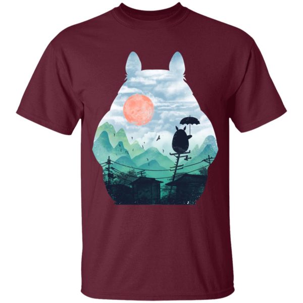 Totoro Bed - Totoro on the Line Lanscape T Shirt for Kid-Apparel, My Neighbor Totoro, Totoro Bed, Tshirt