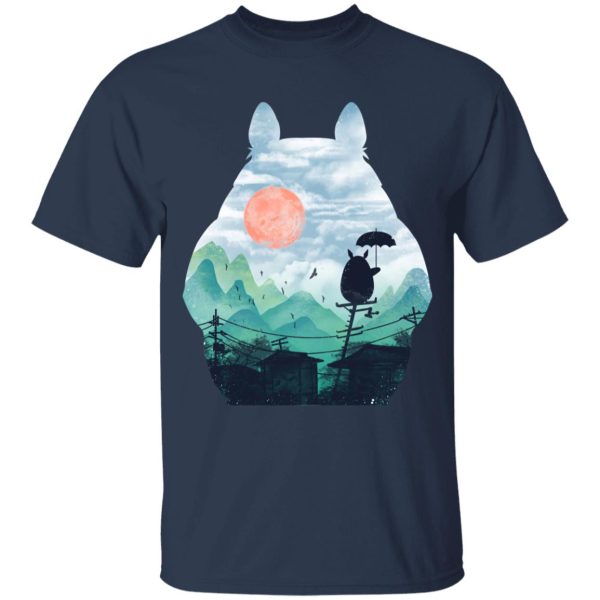 Totoro Bed - Totoro on the Line Lanscape T Shirt for Kid-Apparel, My Neighbor Totoro, Totoro Bed, Tshirt