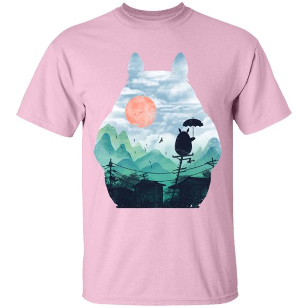 Totoro Bed - Totoro on the Line Lanscape T Shirt for Kid-Apparel, My Neighbor Totoro, Totoro Bed, Tshirt