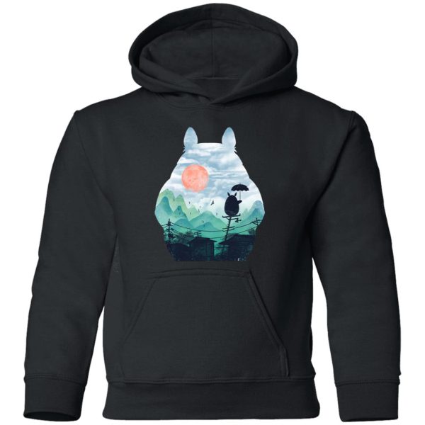 Satsuki My Neighbor Totoro - Totoro on the Line Landscape Hoodie for Kid-Apparel, Hoodie, My Neighbor Totoro, Satsuki My Neighbor Totoro