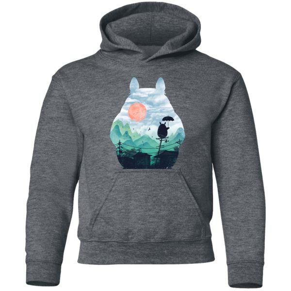 Satsuki My Neighbor Totoro - Totoro on the Line Landscape Hoodie for Kid-Apparel, Hoodie, My Neighbor Totoro, Satsuki My Neighbor Totoro