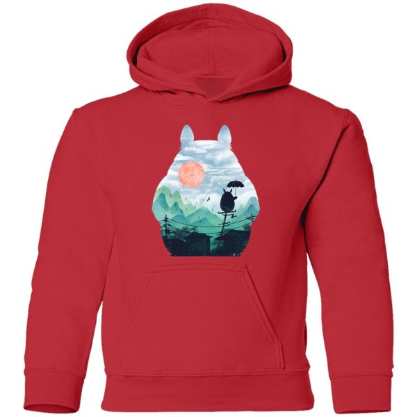 Satsuki My Neighbor Totoro - Totoro on the Line Landscape Hoodie for Kid-Apparel, Hoodie, My Neighbor Totoro, Satsuki My Neighbor Totoro