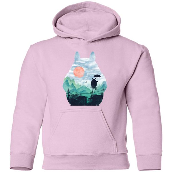 Satsuki My Neighbor Totoro - Totoro on the Line Landscape Hoodie for Kid-Apparel, Hoodie, My Neighbor Totoro, Satsuki My Neighbor Totoro