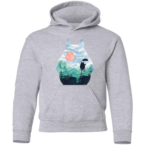 Satsuki My Neighbor Totoro - Totoro on the Line Landscape Hoodie for Kid-Apparel, Hoodie, My Neighbor Totoro, Satsuki My Neighbor Totoro