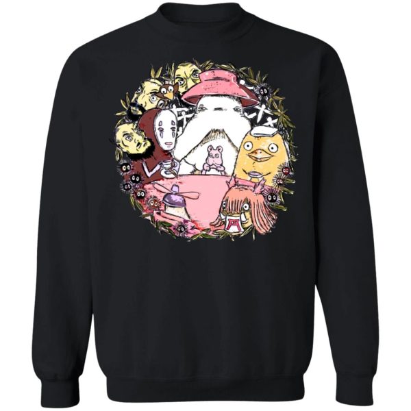 Cast Of Spirited Away - Spirited Away No Face Tea Time Sweatshirt Unisex-Apparel, Cast Of Spirited Away, no face, Spirited Away, Sweatshirt