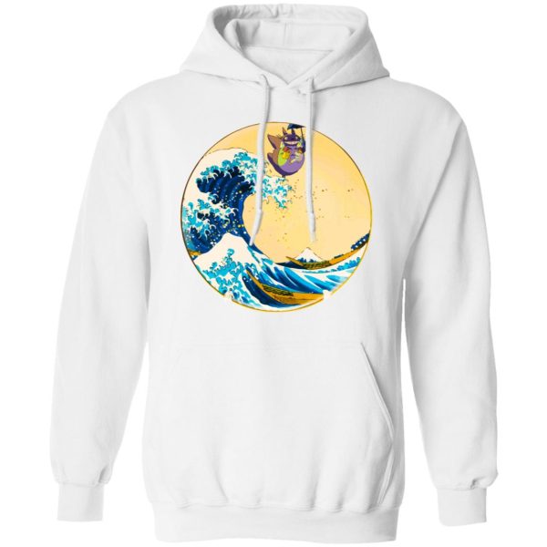 Totoro Cartoon Movie - Totoro On The Waves Hoodie Unisex-Apparel, Hoodie, My Neighbor Totoro, Totoro Cartoon Movie