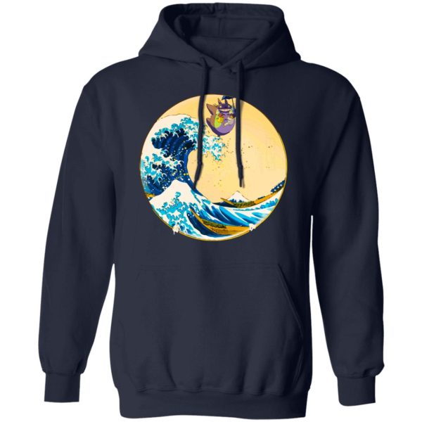 Totoro Cartoon Movie - Totoro On The Waves Hoodie Unisex-Apparel, Hoodie, My Neighbor Totoro, Totoro Cartoon Movie