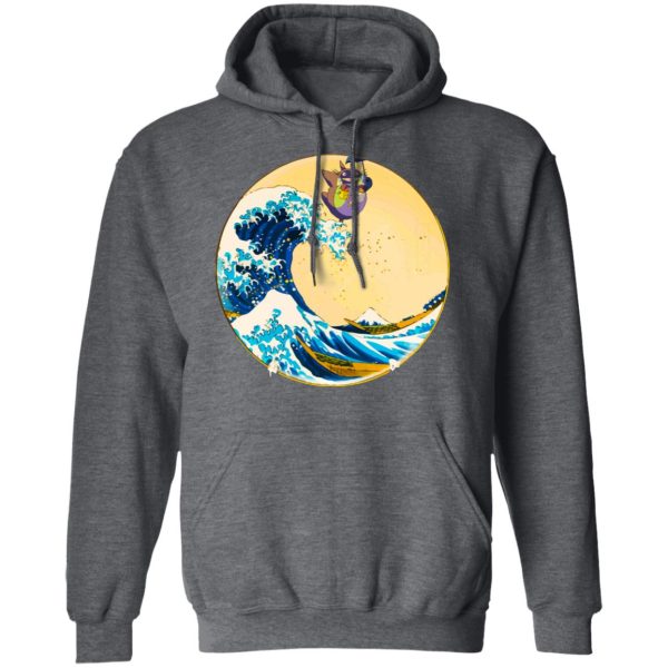 Totoro Cartoon Movie - Totoro On The Waves Hoodie Unisex-Apparel, Hoodie, My Neighbor Totoro, Totoro Cartoon Movie