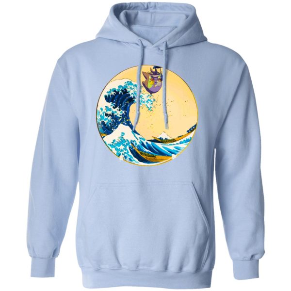 Totoro Cartoon Movie - Totoro On The Waves Hoodie Unisex-Apparel, Hoodie, My Neighbor Totoro, Totoro Cartoon Movie