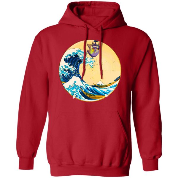 Totoro Cartoon Movie - Totoro On The Waves Hoodie Unisex-Apparel, Hoodie, My Neighbor Totoro, Totoro Cartoon Movie