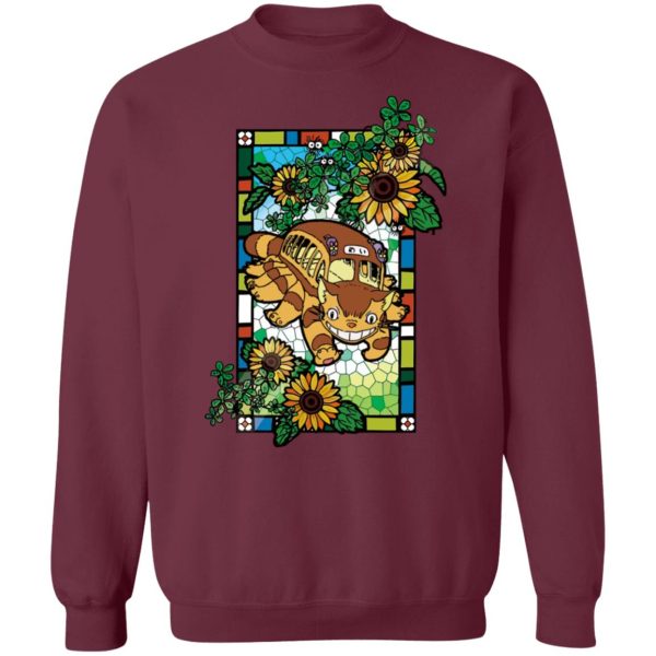 My Totoro - My Neighbor Totoro – Cat Bus Stained Glass Art Sweatshirt-Apparel, My Neighbor Totoro, My Totoro, Sweatshirt