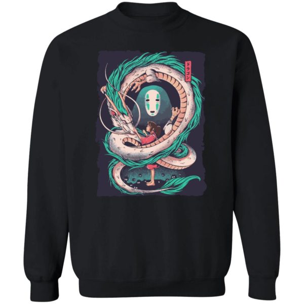 Have Mercy For The Spirited Away Shamans - Spirited Away – Haku Dragon with Sen and No Face Sweatshirt-Apparel, Have Mercy For The Spirited Away Shamans, kaonashi, no face, Spirited Away, Sweatshirt