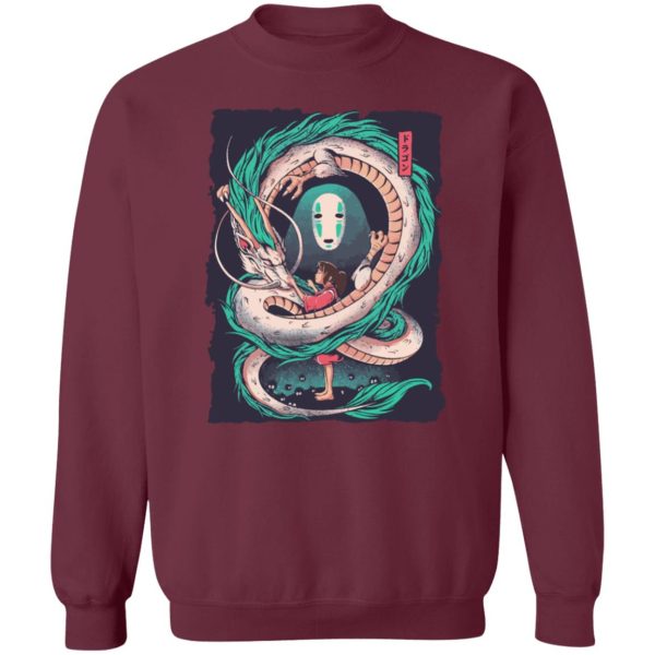 Have Mercy For The Spirited Away Shamans - Spirited Away – Haku Dragon with Sen and No Face Sweatshirt-Apparel, Have Mercy For The Spirited Away Shamans, kaonashi, no face, Spirited Away, Sweatshirt