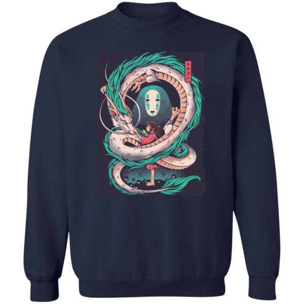 Have Mercy For The Spirited Away Shamans - Spirited Away – Haku Dragon with Sen and No Face Sweatshirt-Apparel, Have Mercy For The Spirited Away Shamans, kaonashi, no face, Spirited Away, Sweatshirt