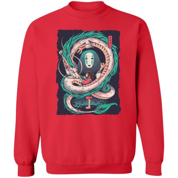 Have Mercy For The Spirited Away Shamans - Spirited Away – Haku Dragon with Sen and No Face Sweatshirt-Apparel, Have Mercy For The Spirited Away Shamans, kaonashi, no face, Spirited Away, Sweatshirt