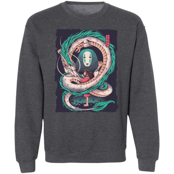 Have Mercy For The Spirited Away Shamans - Spirited Away – Haku Dragon with Sen and No Face Sweatshirt-Apparel, Have Mercy For The Spirited Away Shamans, kaonashi, no face, Spirited Away, Sweatshirt