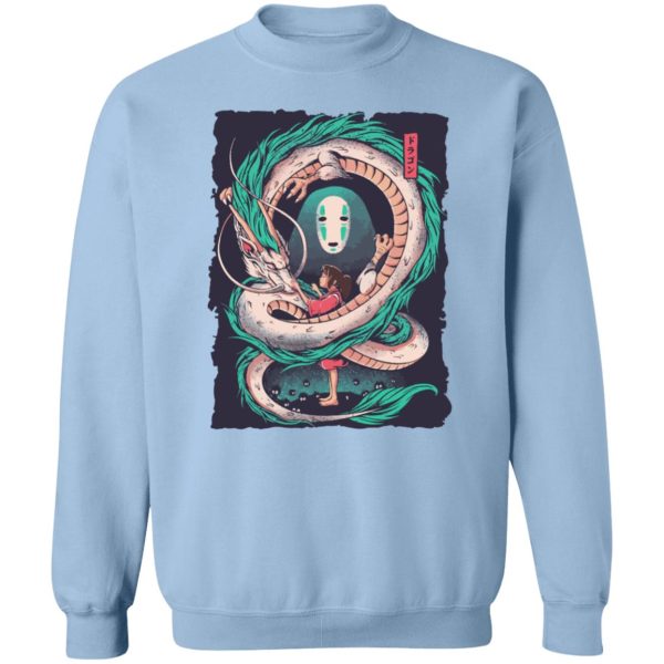 Have Mercy For The Spirited Away Shamans - Spirited Away – Haku Dragon with Sen and No Face Sweatshirt-Apparel, Have Mercy For The Spirited Away Shamans, kaonashi, no face, Spirited Away, Sweatshirt