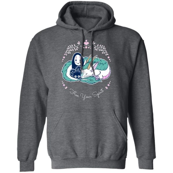 Elden Ring Have Mercy For The Spirited Away Shamans - Spirited Away – No Face and Haku Dragon Hoodie-Apparel, Elden Ring Have Mercy For The Spirited Away Shamans, Hoodie, kaonashi, no face, Spirited Away