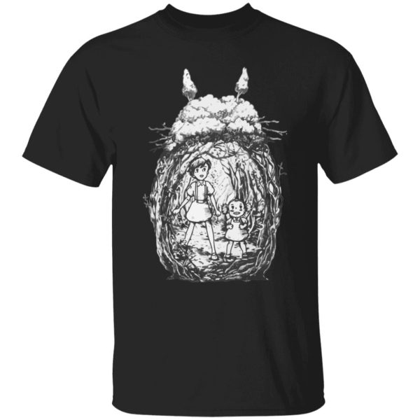 Totoro Soot Sprites - My Neighbor Totoro – Mei and Sastuki in the Forest T Shirt-Apparel, My Neighbor Totoro, Totoro Soot Sprites, Tshirt