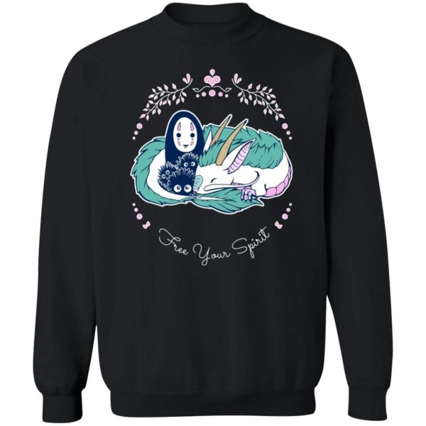 Spirited Away Haku And Chihiro - Spirited Away – No Face and Haku Dragon Sweatshirt-Apparel, Spirited Away, Spirited Away Haku And Chihiro, Sweatshirt