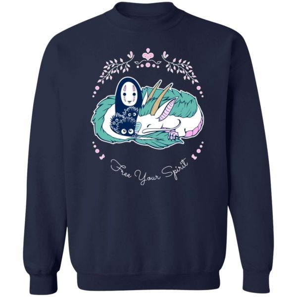 Spirited Away Haku And Chihiro - Spirited Away – No Face and Haku Dragon Sweatshirt-Apparel, Spirited Away, Spirited Away Haku And Chihiro, Sweatshirt