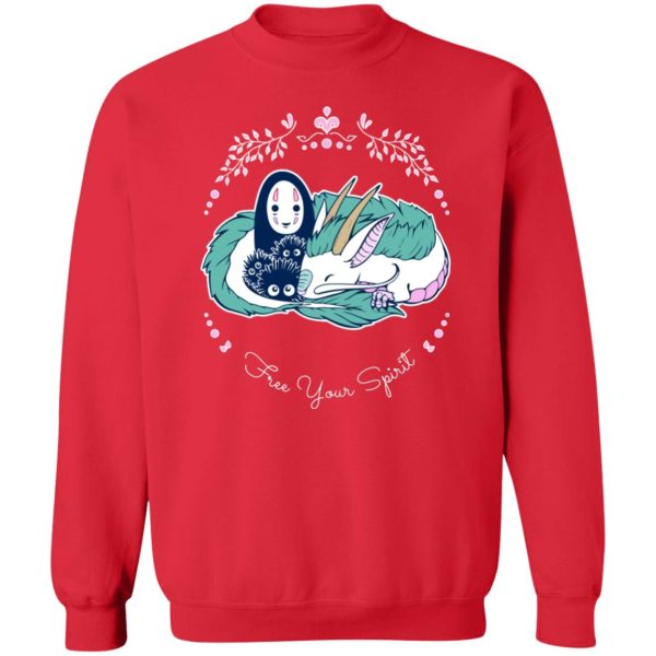 Spirited Away Haku And Chihiro - Spirited Away – No Face and Haku Dragon Sweatshirt-Apparel, Spirited Away, Spirited Away Haku And Chihiro, Sweatshirt