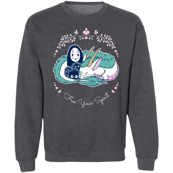 Spirited Away Haku And Chihiro - Spirited Away – No Face and Haku Dragon Sweatshirt-Apparel, Spirited Away, Spirited Away Haku And Chihiro, Sweatshirt