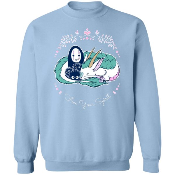 Spirited Away Haku And Chihiro - Spirited Away – No Face and Haku Dragon Sweatshirt-Apparel, Spirited Away, Spirited Away Haku And Chihiro, Sweatshirt