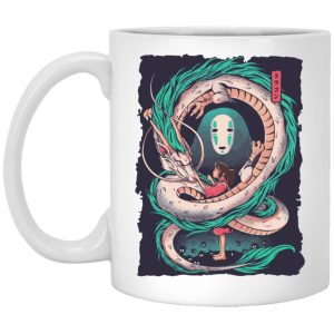 Spirited Away No Face - Spirited Away – Haku Dragon with Sen and No Face Mug-House Decor, kaonashi, Mug, no face, Spirited Away, Spirited Away No Face