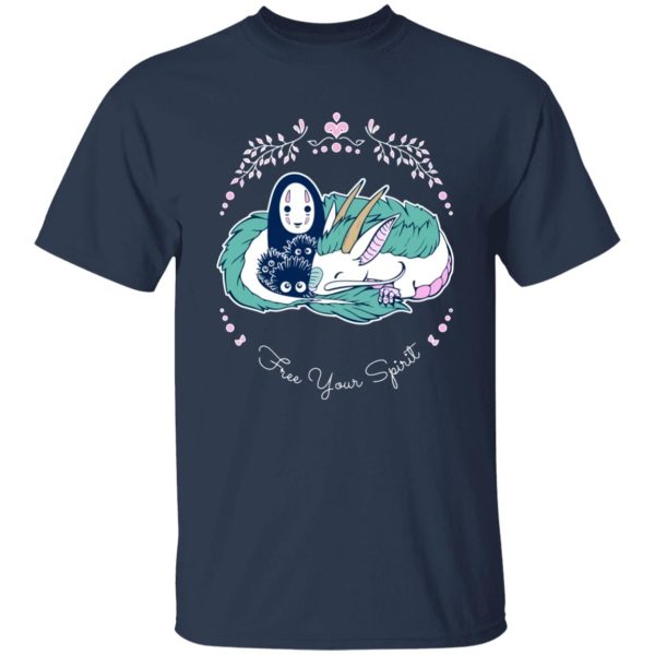 Spirited Away Theatre - Spirited Away – No Face and Haku Dragon T Shirt-Apparel, kaonashi, no face, Spirited Away, Spirited Away Theatre, Tshirt