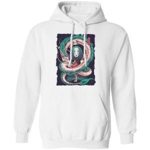 Spirited Away English Cast - Spirited Away – Haku Dragon with Sen and No Face Hoodie-Apparel, Hoodie, kaonashi, no face, Spirited Away, Spirited Away English Cast