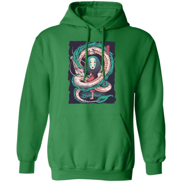 Spirited Away English Cast - Spirited Away – Haku Dragon with Sen and No Face Hoodie-Apparel, Hoodie, kaonashi, no face, Spirited Away, Spirited Away English Cast