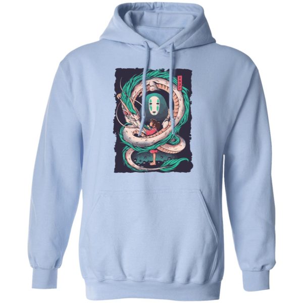 Spirited Away English Cast - Spirited Away – Haku Dragon with Sen and No Face Hoodie-Apparel, Hoodie, kaonashi, no face, Spirited Away, Spirited Away English Cast