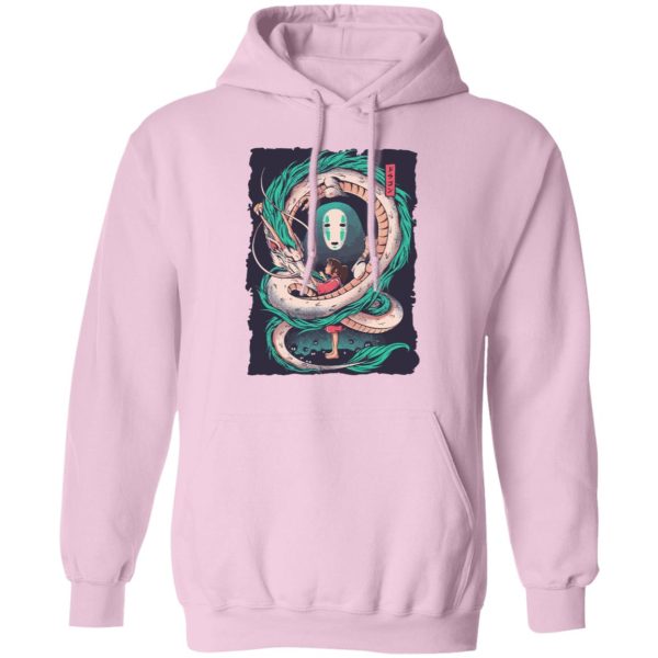 Spirited Away English Cast - Spirited Away – Haku Dragon with Sen and No Face Hoodie-Apparel, Hoodie, kaonashi, no face, Spirited Away, Spirited Away English Cast