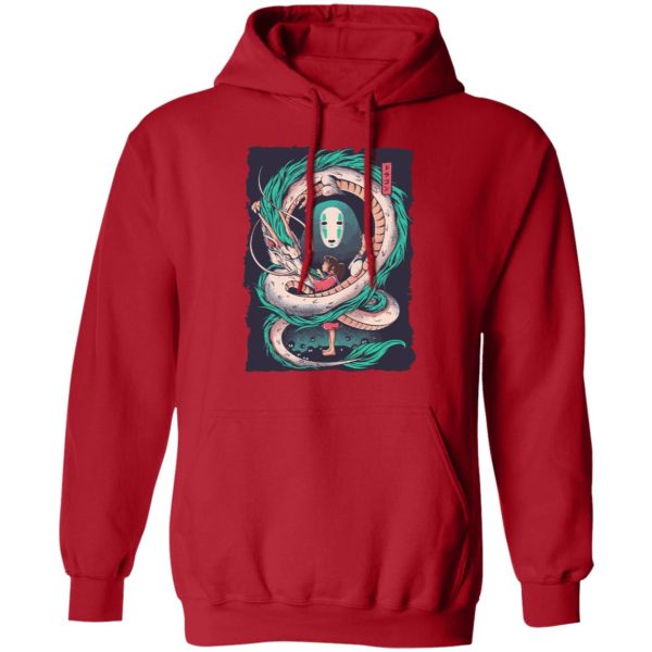 Spirited Away English Cast - Spirited Away – Haku Dragon with Sen and No Face Hoodie-Apparel, Hoodie, kaonashi, no face, Spirited Away, Spirited Away English Cast