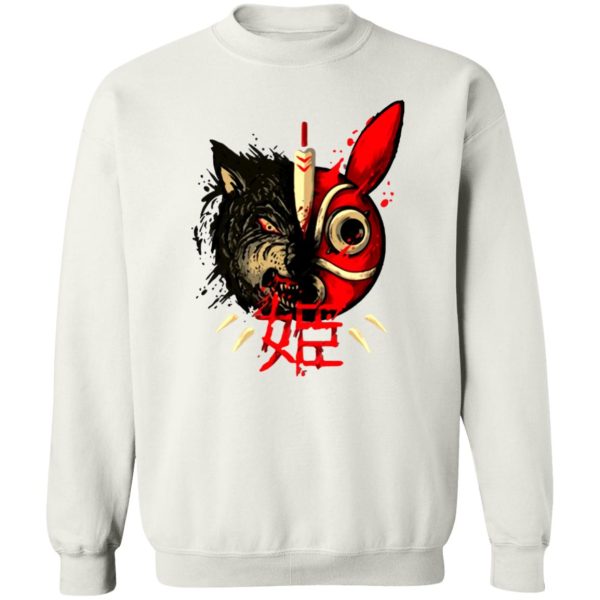 Kodama Princess Mononoke - Princess Mononoke Mask & Wolf Sweatshirt-Apparel, Kodama Princess Mononoke, princess mononoke, Sweatshirt