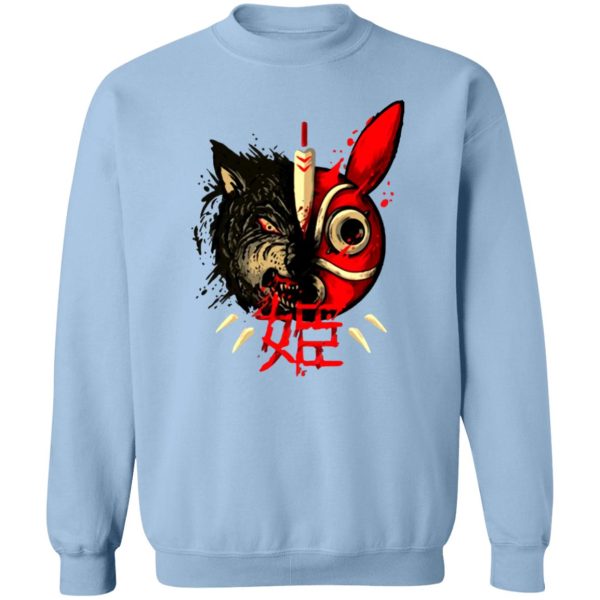 Kodama Princess Mononoke - Princess Mononoke Mask & Wolf Sweatshirt-Apparel, Kodama Princess Mononoke, princess mononoke, Sweatshirt