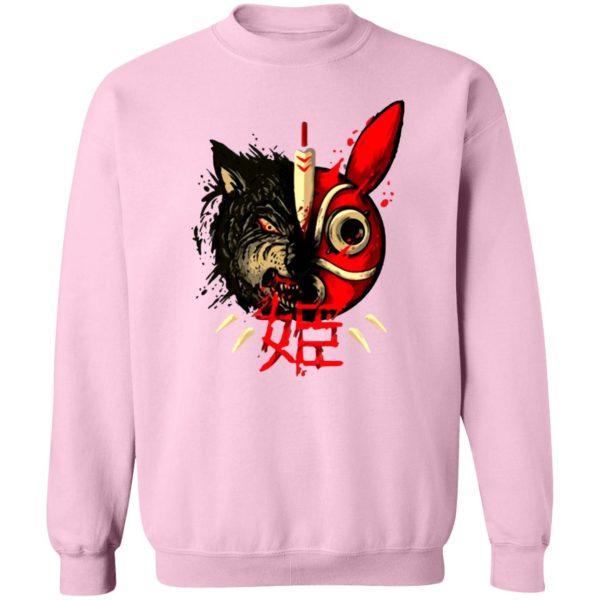 Kodama Princess Mononoke - Princess Mononoke Mask & Wolf Sweatshirt-Apparel, Kodama Princess Mononoke, princess mononoke, Sweatshirt