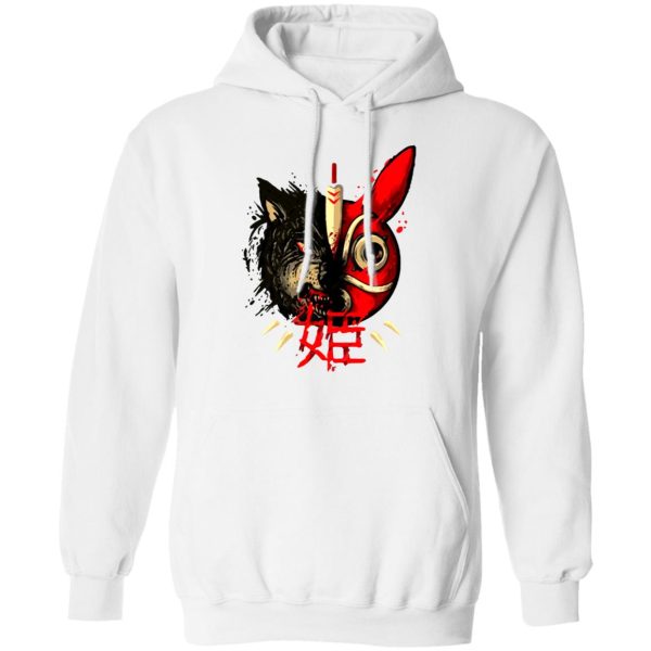 Princess Mononoke San - Princess Mononoke Mask & Wolf Hoodie-Apparel, Hoodie, princess mononoke, Princess Mononoke San