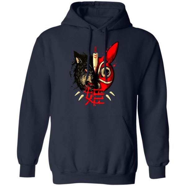 Princess Mononoke San - Princess Mononoke Mask & Wolf Hoodie-Apparel, Hoodie, princess mononoke, Princess Mononoke San