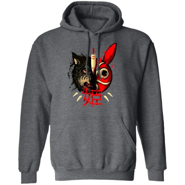 Princess Mononoke San - Princess Mononoke Mask & Wolf Hoodie-Apparel, Hoodie, princess mononoke, Princess Mononoke San