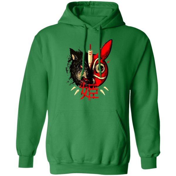 Princess Mononoke San - Princess Mononoke Mask & Wolf Hoodie-Apparel, Hoodie, princess mononoke, Princess Mononoke San