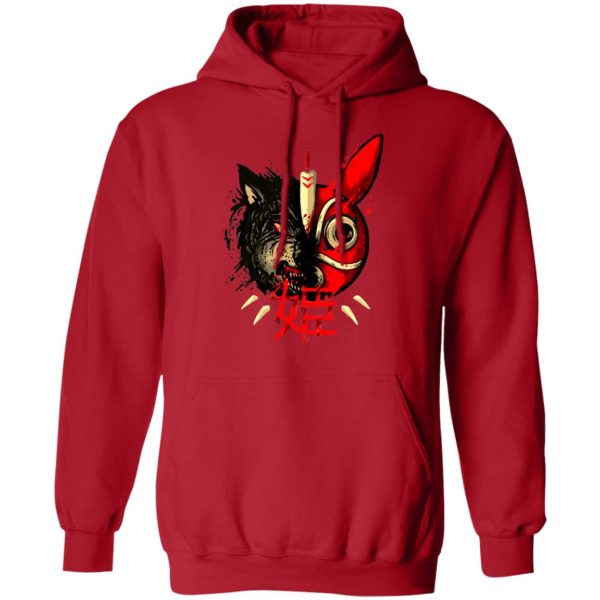 Princess Mononoke San - Princess Mononoke Mask & Wolf Hoodie-Apparel, Hoodie, princess mononoke, Princess Mononoke San