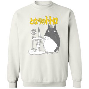 My Neighbor Totoro Characters - My Neighbor Totoro Poster Black & White Sweatshirt-Apparel, My Neighbor Totoro, My Neighbor Totoro Characters, Sweatshirt