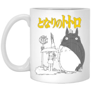 My Neighbor Totoro Film Series - My Neighbor Totoro Poster Black & White Mug-Accessories, House Decor, Mug, My Neighbor Totoro, My Neighbor Totoro Film Series