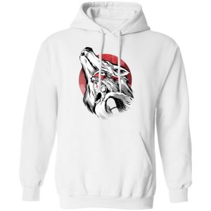 Princess Mononoke-ashitaka - Princess Mononoke – Red Moon Hoodie-Apparel, Hoodie, princess mononoke, Princess Mononoke Ashitaka