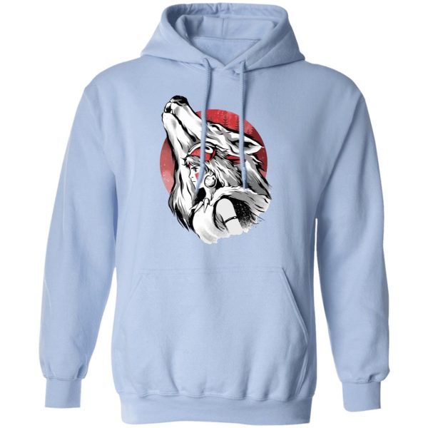 Princess Mononoke-ashitaka - Princess Mononoke – Red Moon Hoodie-Apparel, Hoodie, princess mononoke, Princess Mononoke Ashitaka