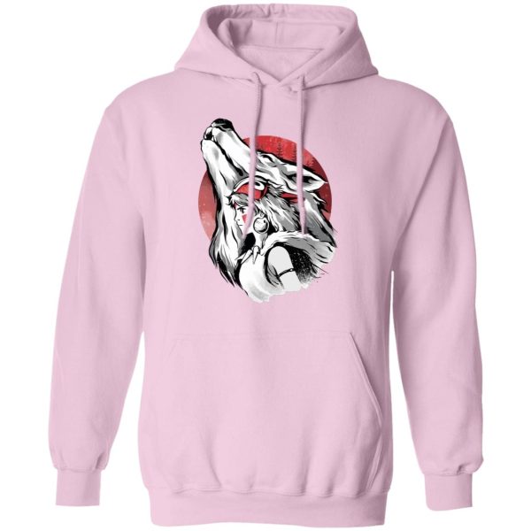 Princess Mononoke-ashitaka - Princess Mononoke – Red Moon Hoodie-Apparel, Hoodie, princess mononoke, Princess Mononoke Ashitaka