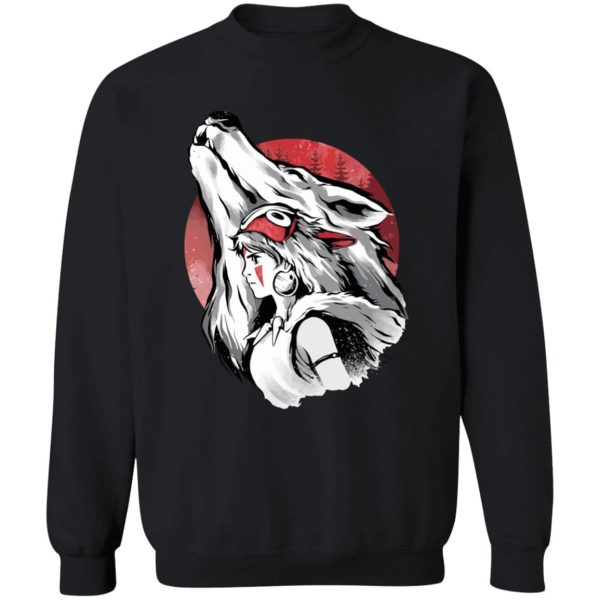 Princess Mononoke Cosplay - Princess Mononoke – Red Moon Sweatshirt-Apparel, princess mononoke, Princess Mononoke Cosplay, Sweatshirt