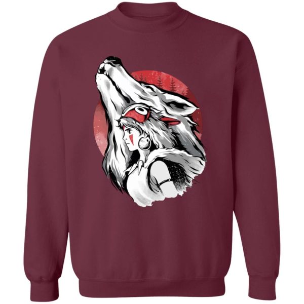 Princess Mononoke Cosplay - Princess Mononoke – Red Moon Sweatshirt-Apparel, princess mononoke, Princess Mononoke Cosplay, Sweatshirt